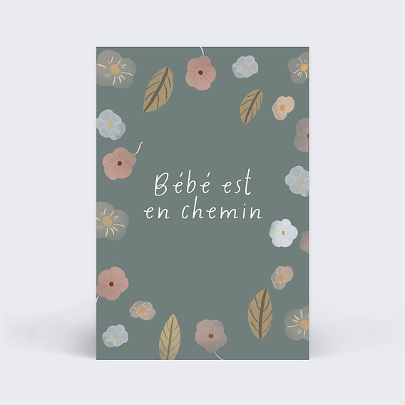 Carte étape bébé Grossesse Printanière