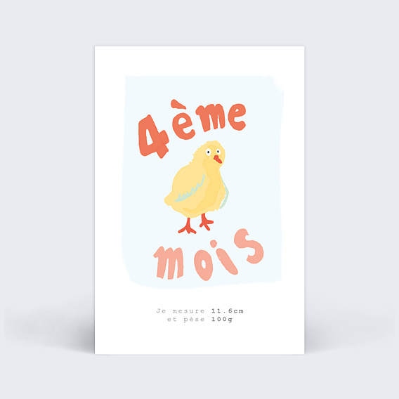 Carte étape bébé Grossesse animaux Carte 4
