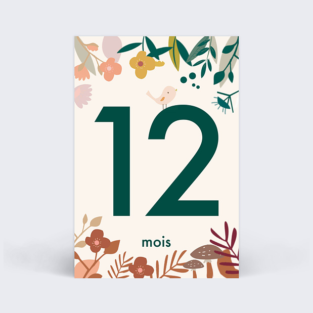 Carte Étape Bébé Petite Fleur Carte 6
