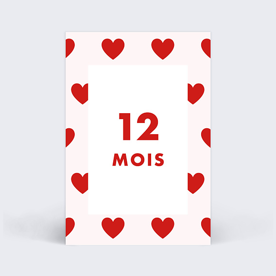 Carte étape bébé Cœur Carte 6