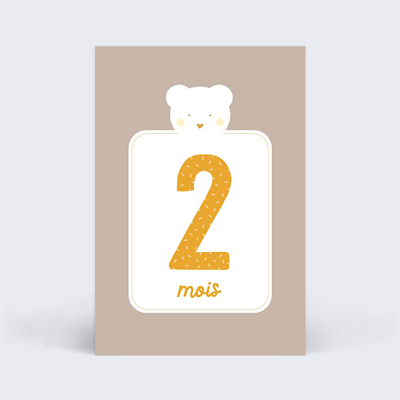Carte étape bébé Cadre Ourson Carte 3