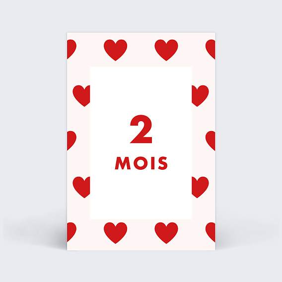 Carte étape bébé Grossesse Cœur Carte 3