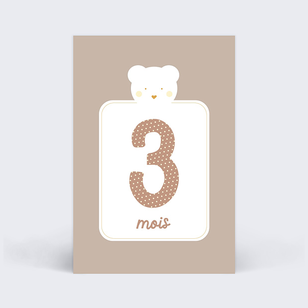 Carte Étape Bébé Cadre Ourson Carte 4