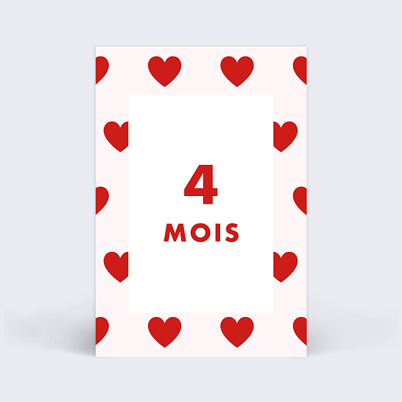 Carte étape bébé Cœur Carte 5