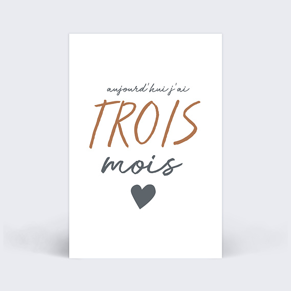 Carte étape bébé Mots Cœur Carte 4