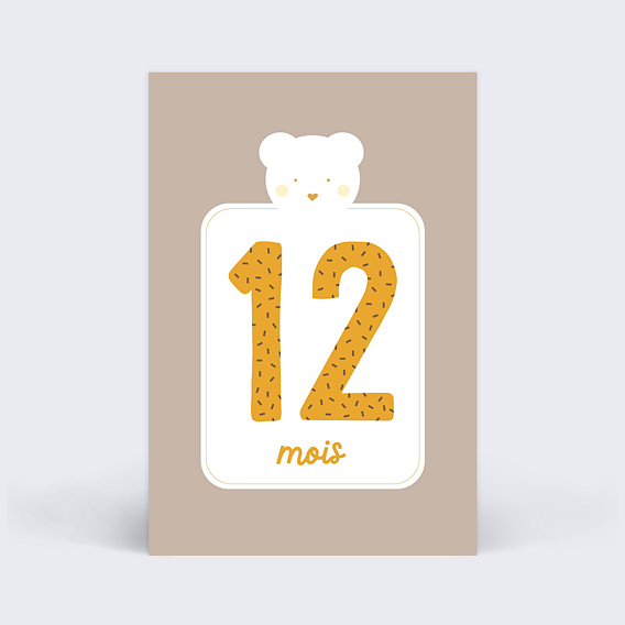 Carte étape bébé Cadre Ourson Carte 6