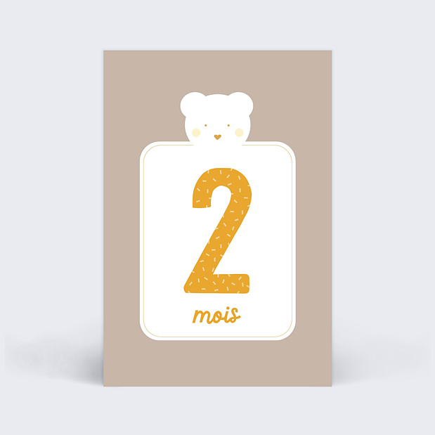 Carte Étape Bébé Cadre Ourson Carte 3