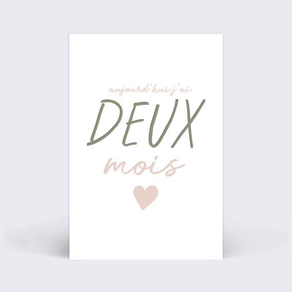 Carte Étape Bébé Mots Cœur