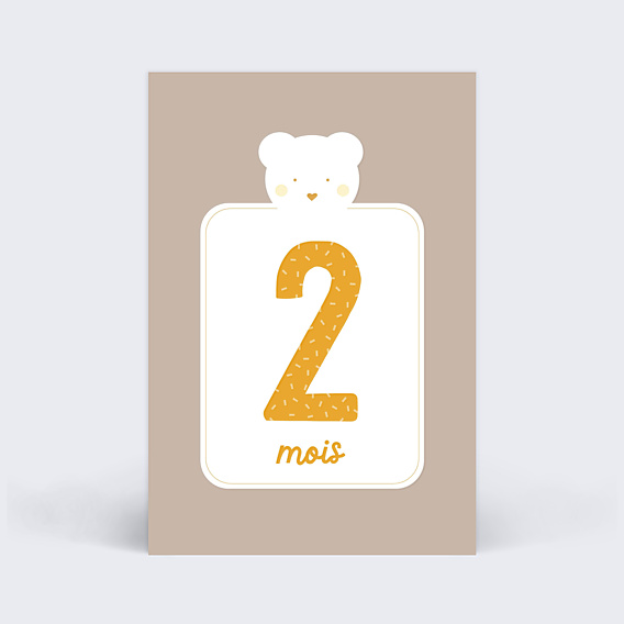 Carte Étape Bébé Cadre Ourson