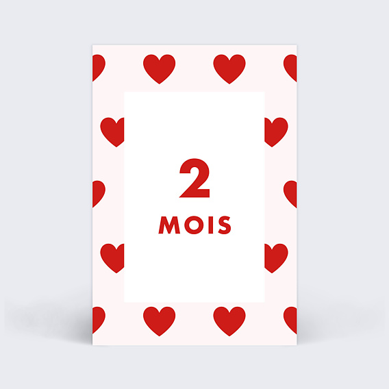 Carte étape bébé Cœur Carte 3