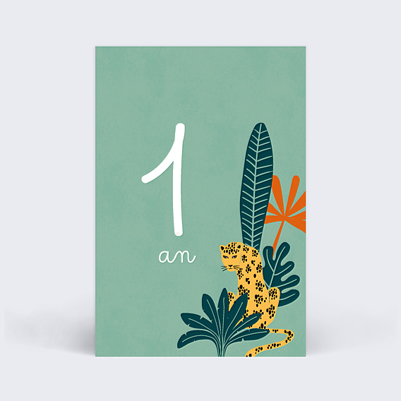 Carte Étape Bébé Dans la Jungle