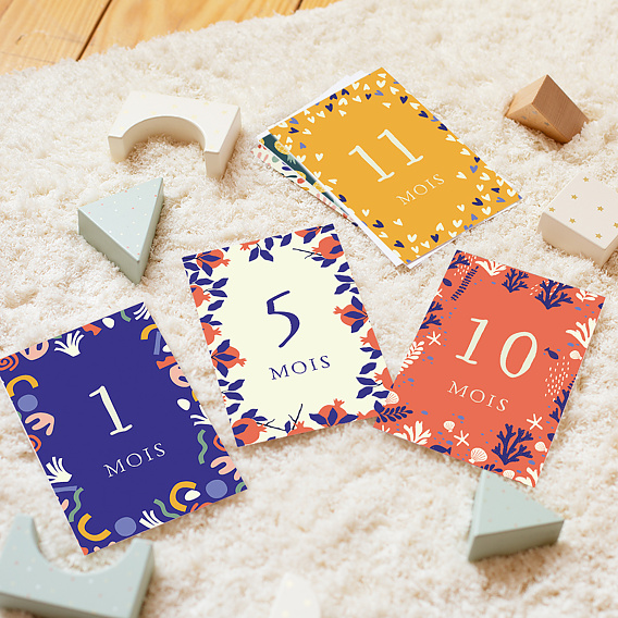 Kit cartes Mes premières fois bois bébé - Carte étape bois personnalisée