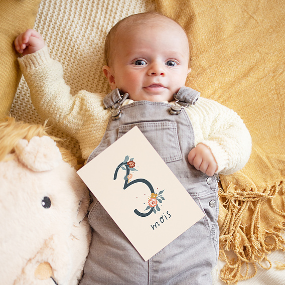 Carte Étape Bébé Une Année de Bonheur