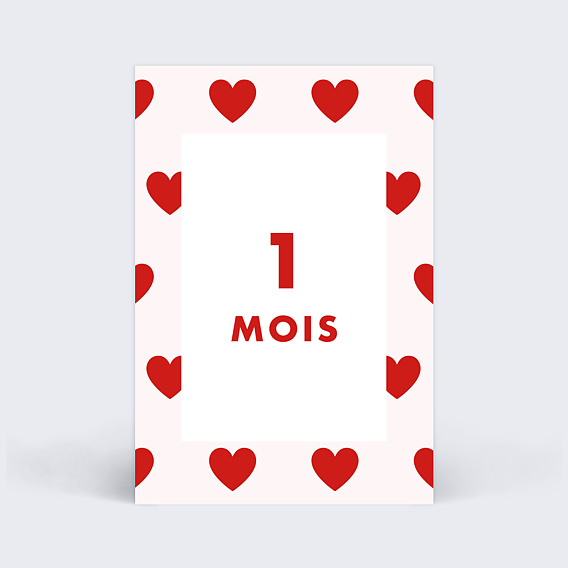 Carte étape bébé Cœur Carte 2
