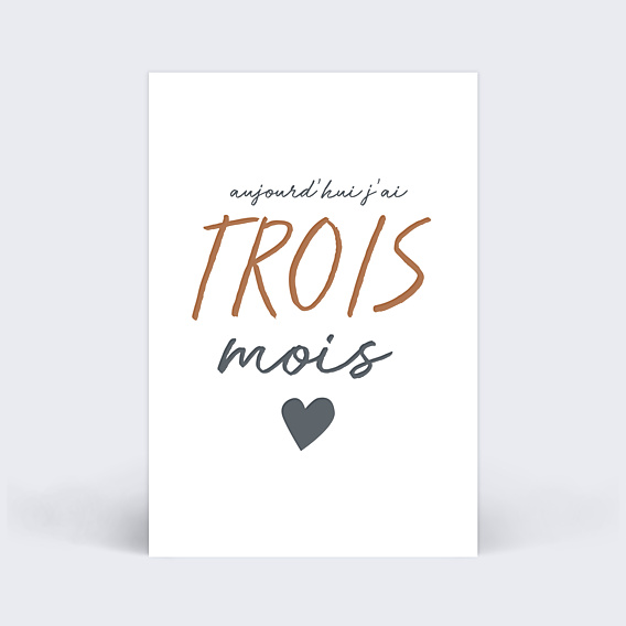 Carte Étape Bébé Mots Cœur