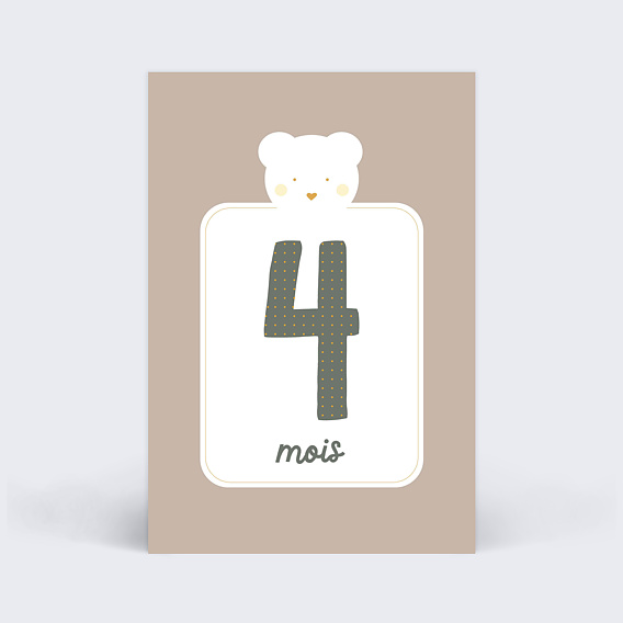 Carte Étape Bébé Cadre Ourson
