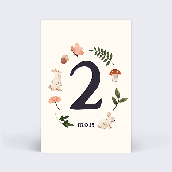 Carte Étape Bébé Jolie Forêt