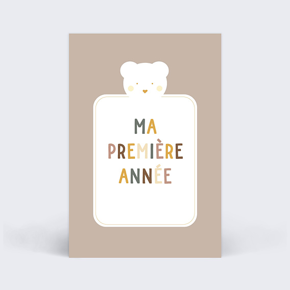 Carte étape bébé Cadre Ourson Carte 1