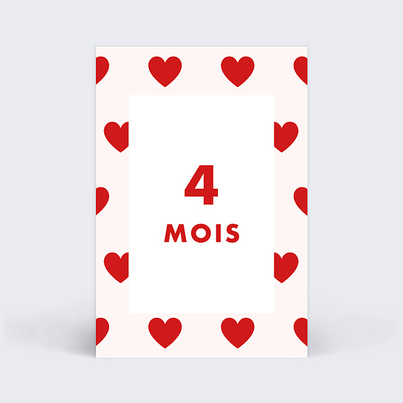 Carte étape bébé Grossesse Cœur Carte 5