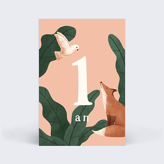 Carte Étape Bébé Jolie Forêt