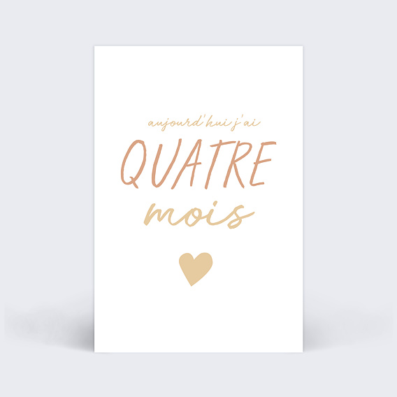 Carte étape bébé Mots Cœur Carte 5