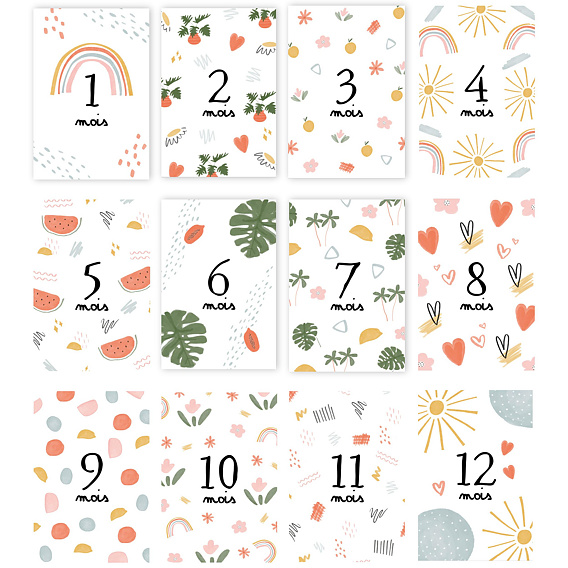 Carte étape bébé Pack Coloré Après 4