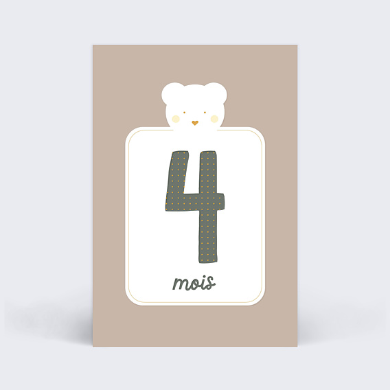 Carte Étape Bébé Cadre Ourson