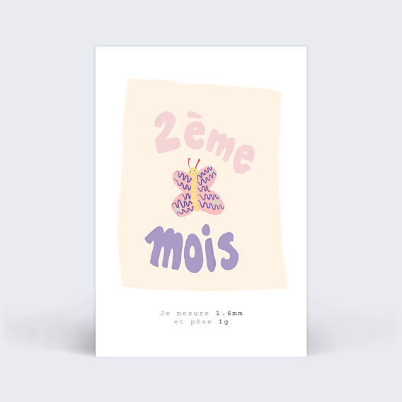 Carte étape bébé Grossesse animaux Carte 2