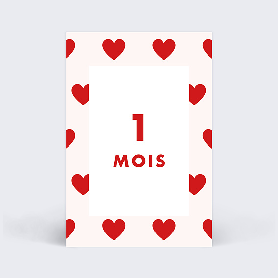 Carte étape bébé Grossesse Cœur Carte 2