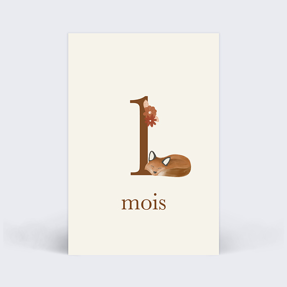 Carte étape bébé Renardeau Carte 2