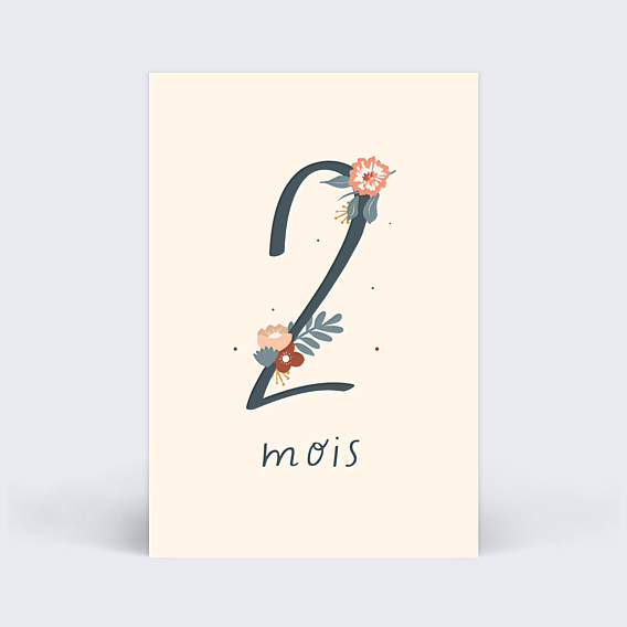 Carte Étape Bébé Jolie Cigogne