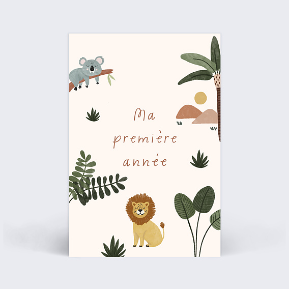 Kit cartes étapes bébé Jungle, animaux Première année bébé Photos