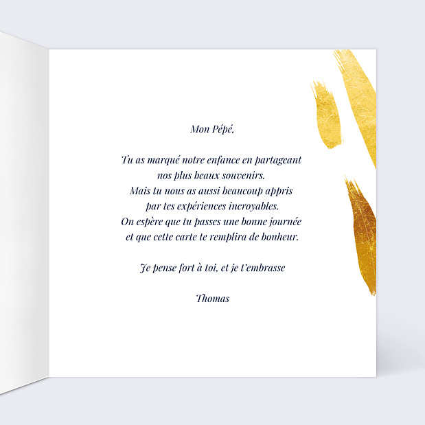 Carte Fête des Grand-Pères Citation Intérieur Droit