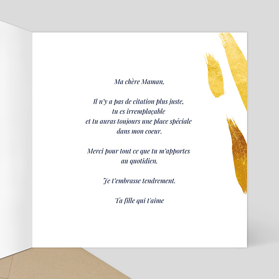 Carte fête des mères Citation Intérieur Droit