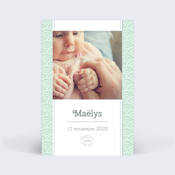 Faire-part Naissance Petites écailles vertes
