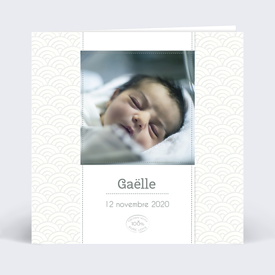 Faire-part Naissance Petites écailles grises