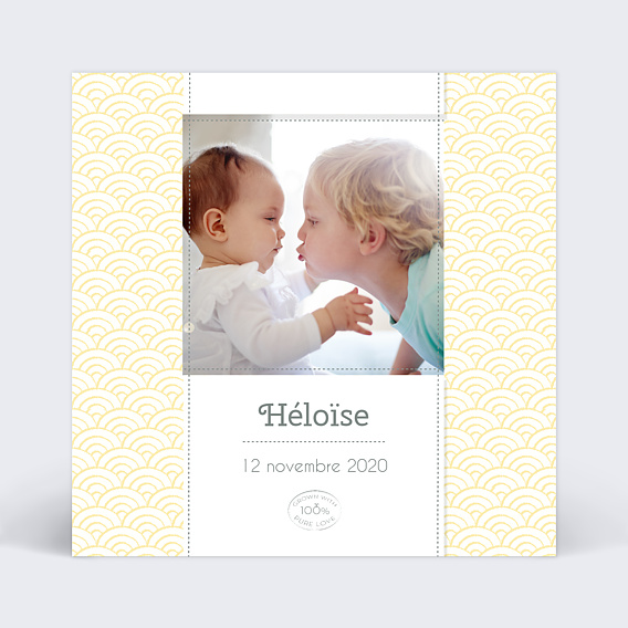 Faire-part Naissance Petites écailles jaunes