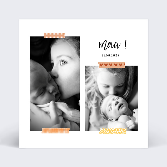 Carte De Remerciement Bapteme Frere Soeur Popcarte Carte De Remerciement Bapteme Frere Soeur Popcarte