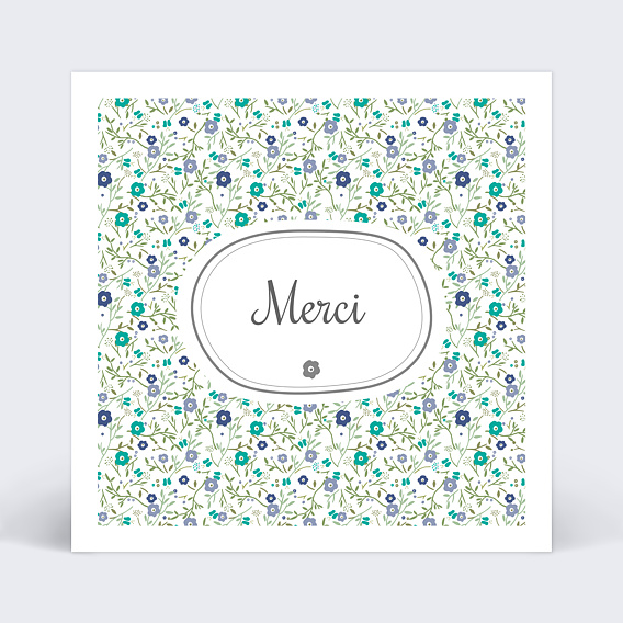 Carte remerciement baptême Liberty