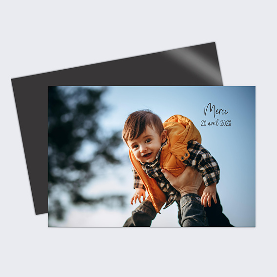 Carte remerciement baptême Jolies lettres