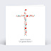 Carte remerciement baptême Croix fleurie