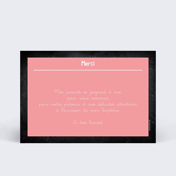 Remerciements Baptême Ardoise