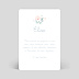 Carte remerciement baptême Couronne de fleurs blanc Verso