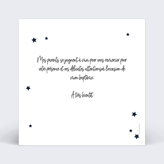 Remerciements Baptême Etoiles marines