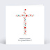 Carte remerciement baptême Croix fleurie