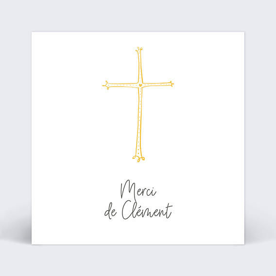 Remerciements Baptême Croix d'or