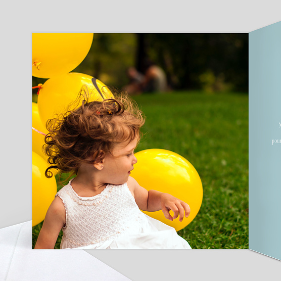 Carte remerciement baptême Typographie Intérieur Gauche