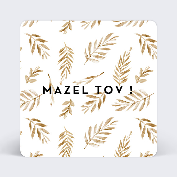 Faire-part bar mitzvah Golden Jungle