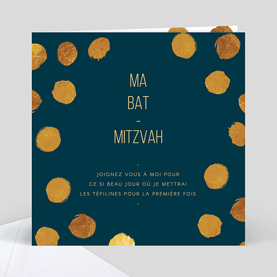 Invitation Bat Mitzvah Graphique Chic
