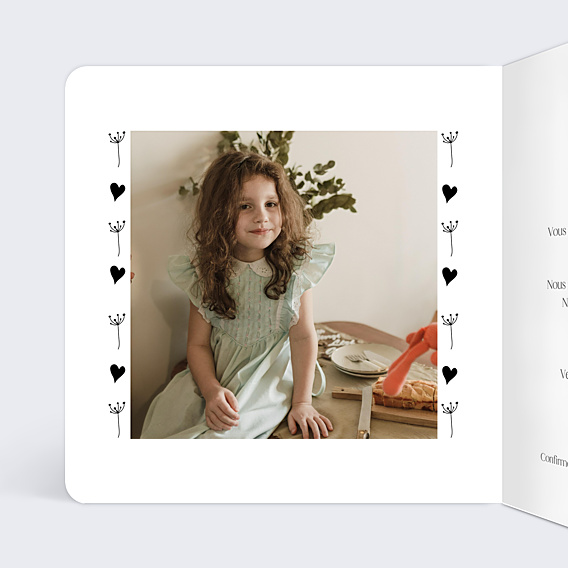 Faire-part bar mitzvah Coeur Bucolique Simple